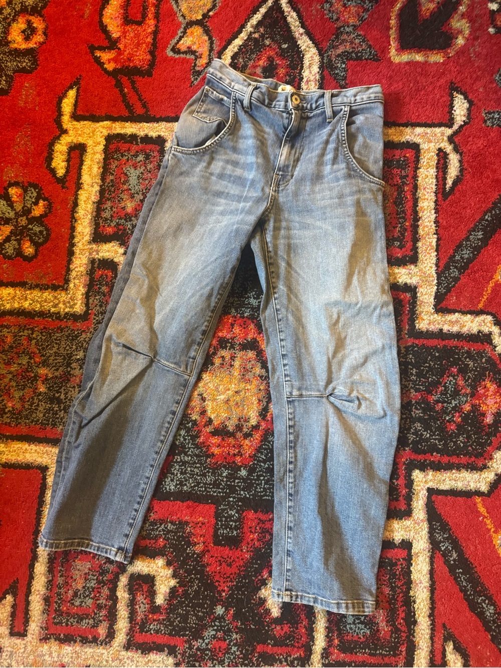Nili Lotan Emerson Faded Blue Relaxed Tapered Jeans